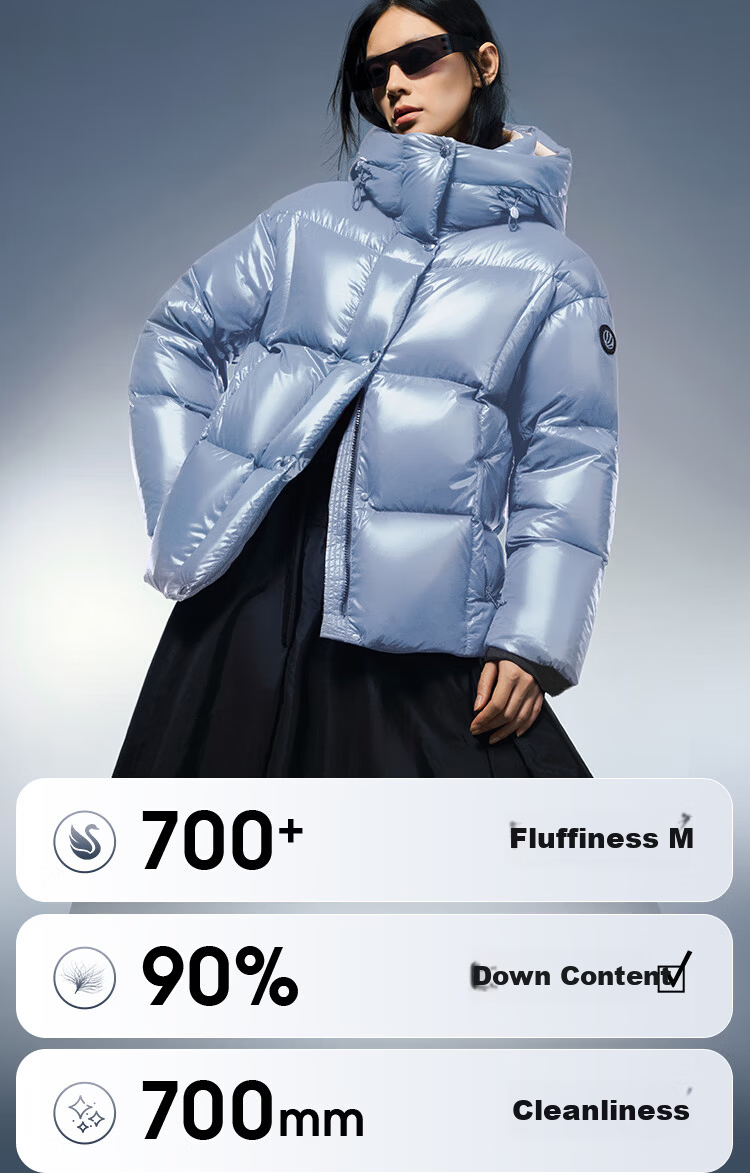 BOSIDENG Off-Season Puff Down Jacket Women's Winter Thickened Goose Down Hooded Loose Short Fashion Warm Coat 2