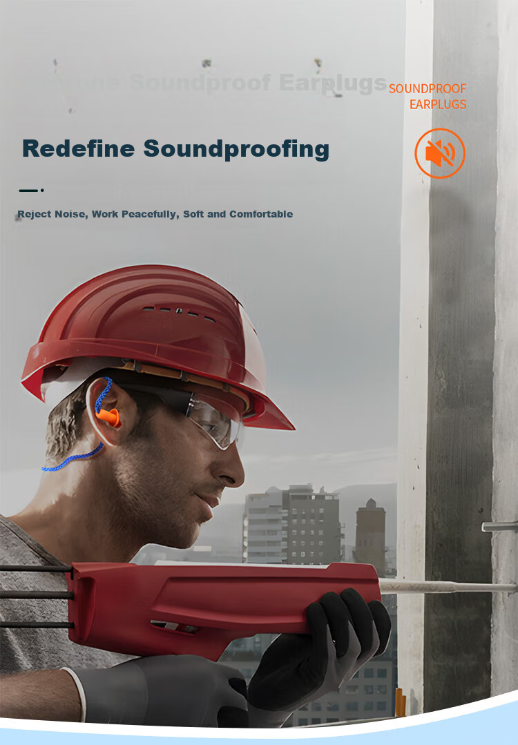 Andatong Industrial Earplugs Noise Reduction Factory Workshop Earplugs with Cord Comfortable Sleep Earplugs 1280 Model 20 Pairs Next Day Delivery 2
