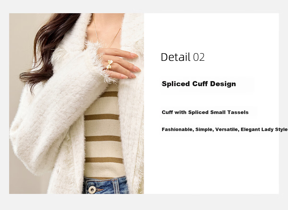 PinCai Women's Small Fragrance Style Mid-Length Elegant Coat Oriental Minimalist Luxury Tassel Jacket P144F6005 8