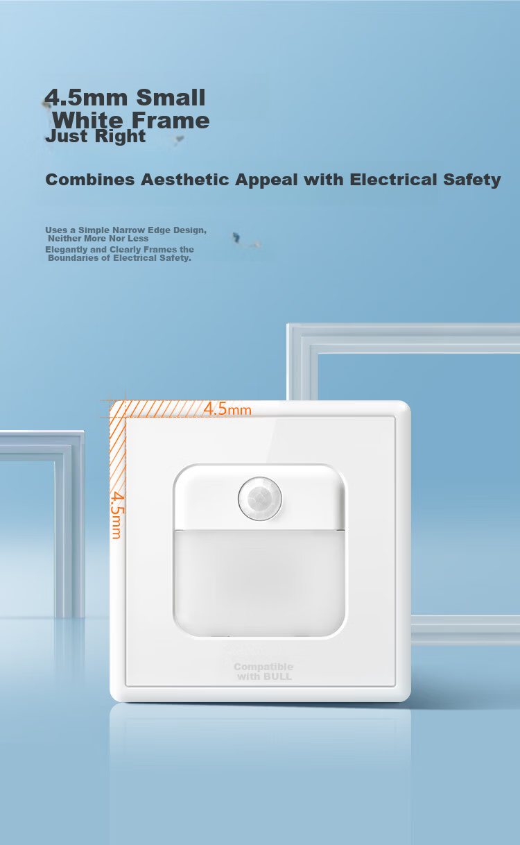 BULL G36 Series Human Body Sensor Footlight G36D123 White Concealed Switch Socket 2