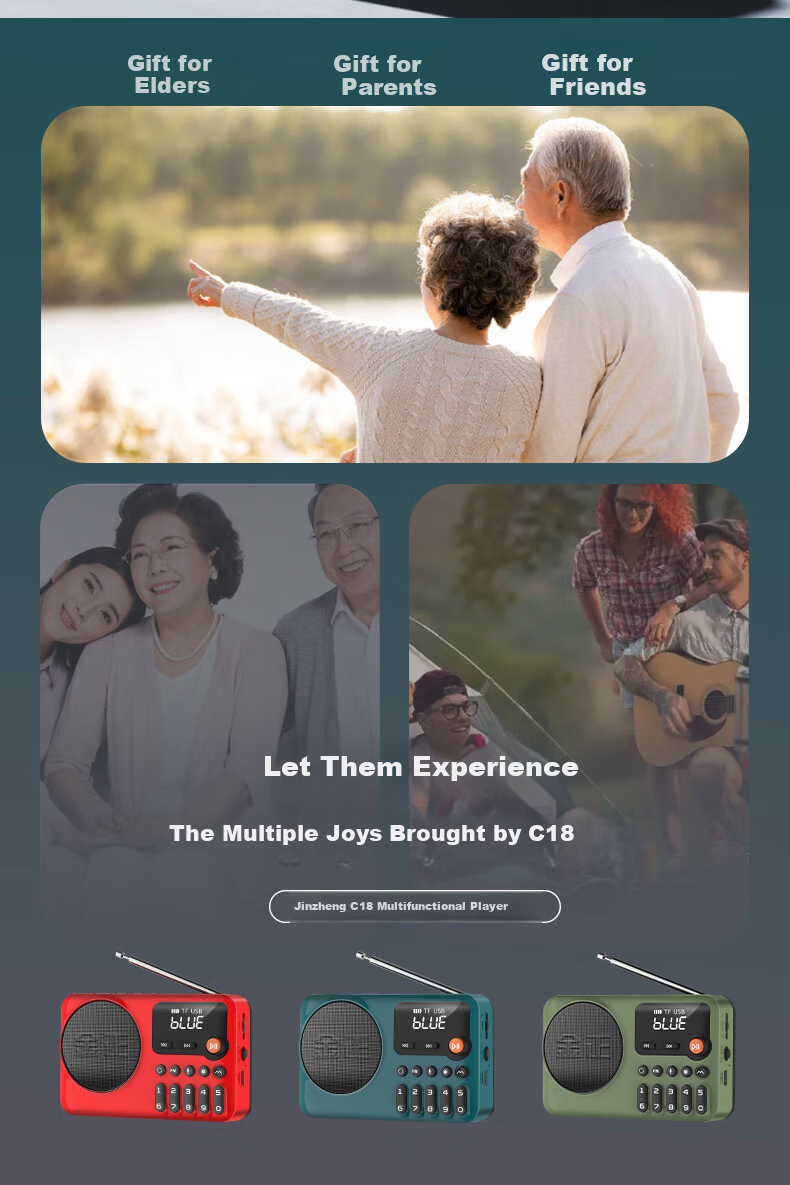 NINTAUS C38 Pure Radio, New Multi-Band Radio for Elderly, Mini Portable Small Full-Band Semiconductor Rechargeable Player, FM Tuner, Personal Radio for News 3