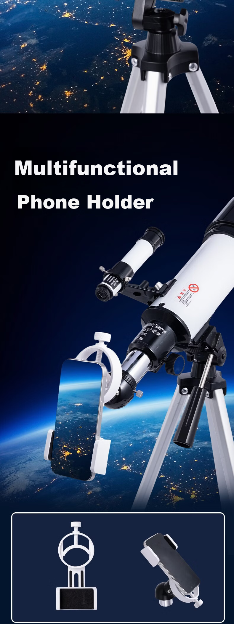 Deli Astronomy Telescope Children's Gift Birthday Summer Student Boys Girls 8-12 Years Toy High Definition High Power Professional Grade 2