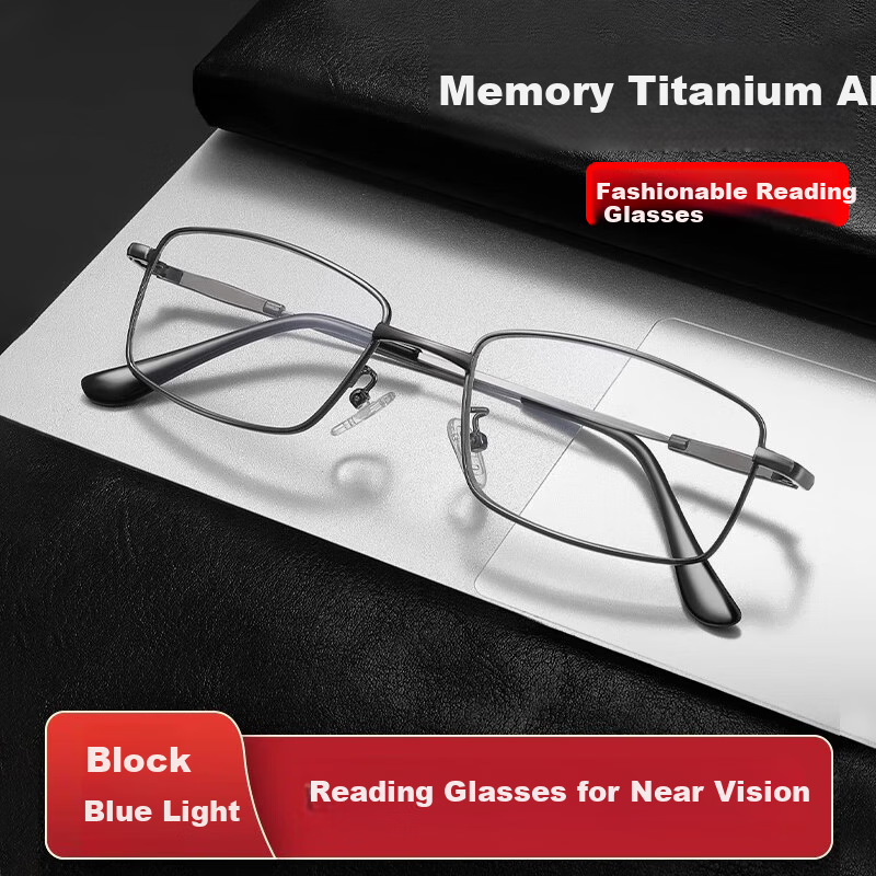GOGOSOON 2025 New Business Men's Reading Glasses Memory Titanium Alloy Genuine Ultra-Light Frame