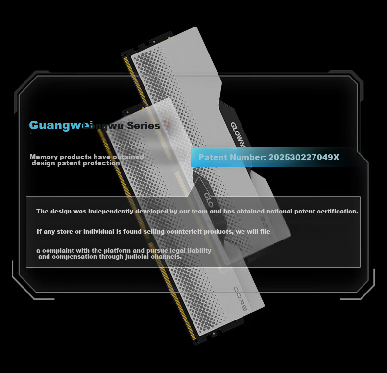 Gloway 16GB DDR5 5600 Desktop Memory Module, Tianche V-Bank, Premium Chips, CL46, Moonlight White, AI Computer Accessory Upgrade 6