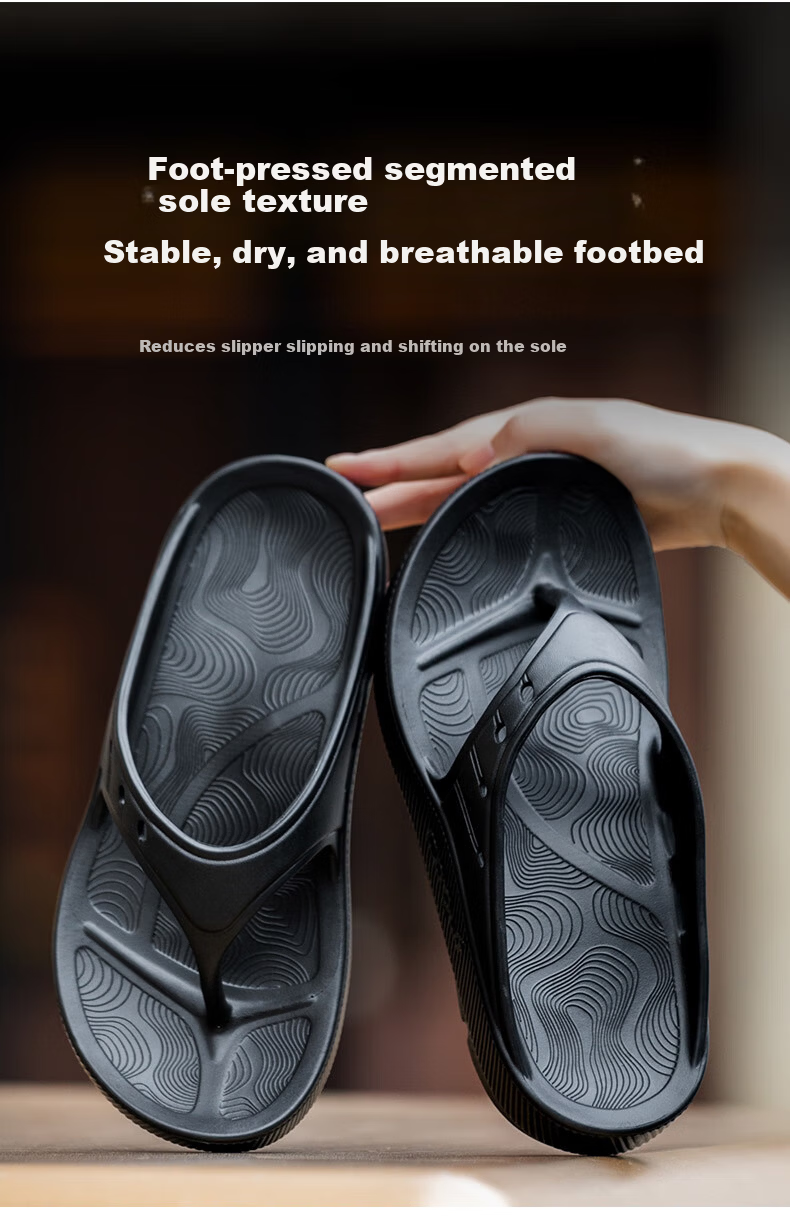 Coqui Men's Outdoor Beach Flip Flops Soft Cushioned Thick Sole Sandals Black Size 44-45 CQ2563 6