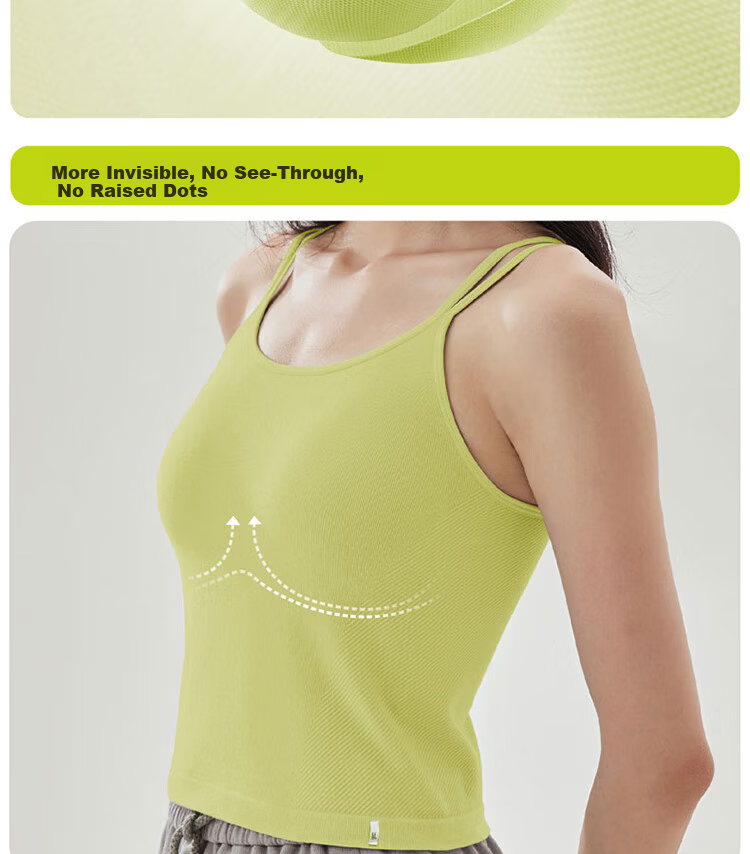 Banlian Women's Sleeveless Camisole Tank Top with Built-in Bra, Side Coverage, Beautiful Back, Padded, White, Layering and Outerwear 8