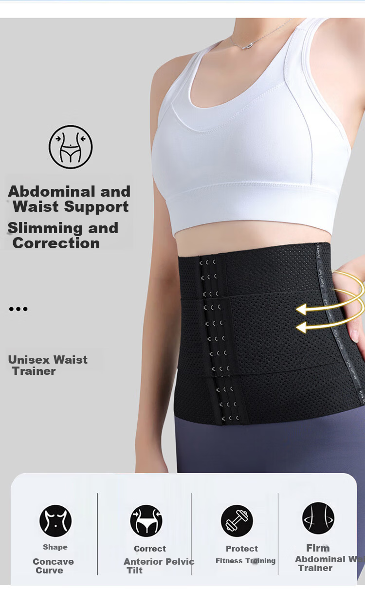 Tingmei Segmented Abdominal Binder Strong Waist Trainer Postpartum Shaping Slimming Waist Belt for Women Flat Belly Waist Support Breathable Thin Design 1