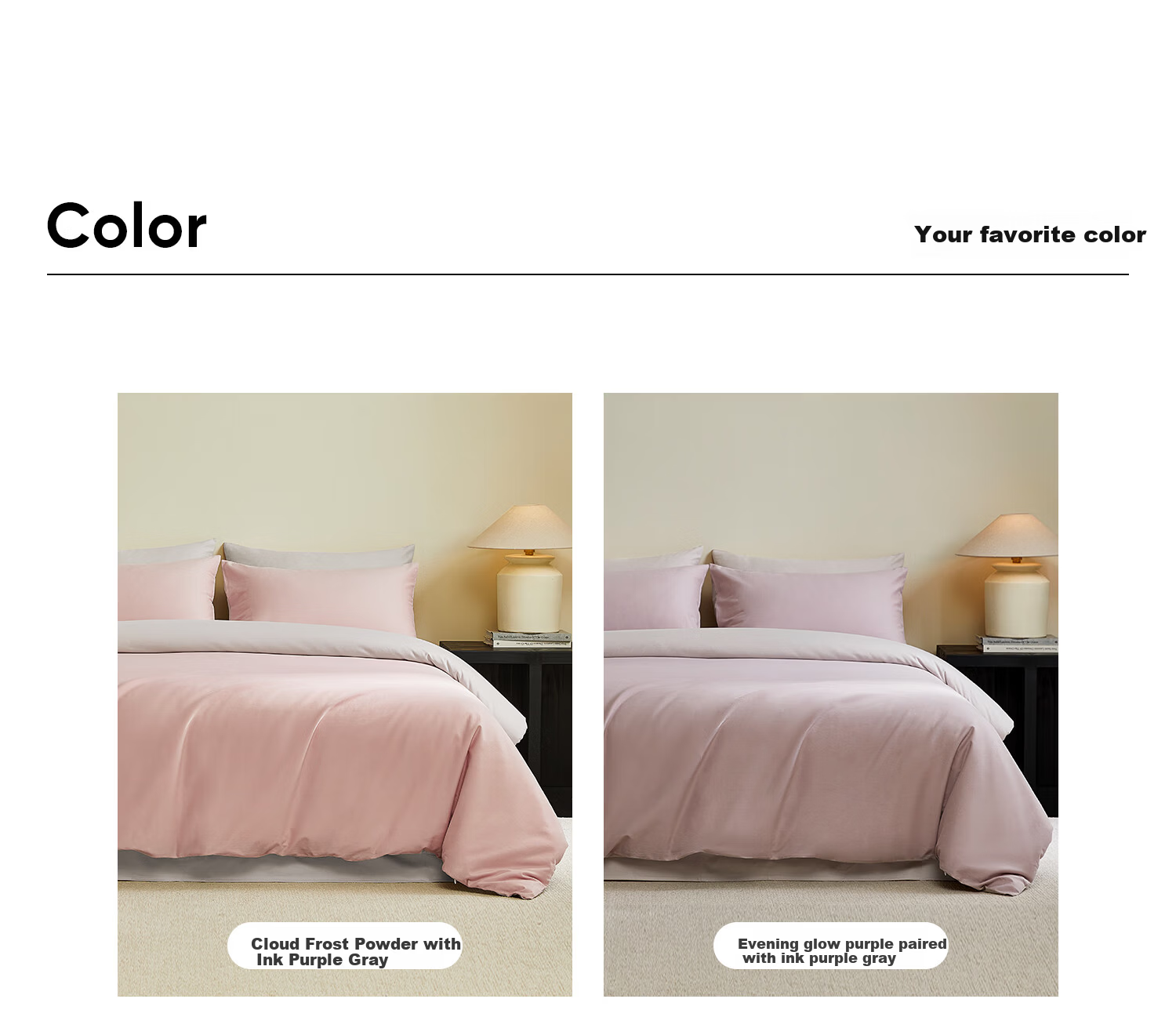 MIDO HOUSE Mingdu Bedding, Pure Cotton Brushed Four-Piece Set, All-Season Bed Sheet And Duvet Cover, 100 Thread Count A-Class Four-Piece Set, 200X230 Cm, Sunset Purple 10
