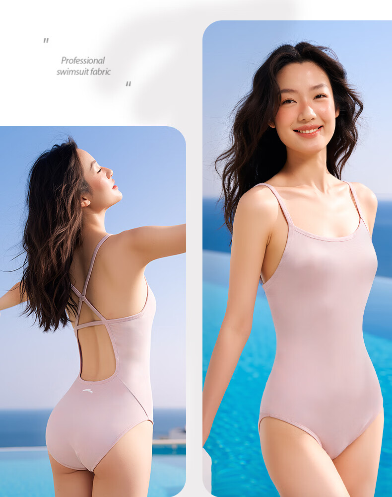 ANTA Tang Qianting Edition Women's One-Piece Racing Triangle Reversible Swimsuit Purple XL 14