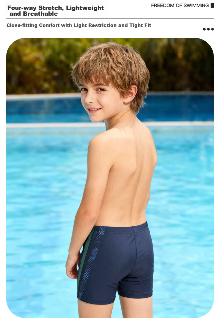 Arena Kids Boys Competitive Square Leg Swim Trunks High Elasticity Comfortable Training Swimwear for Youth and Teens 4