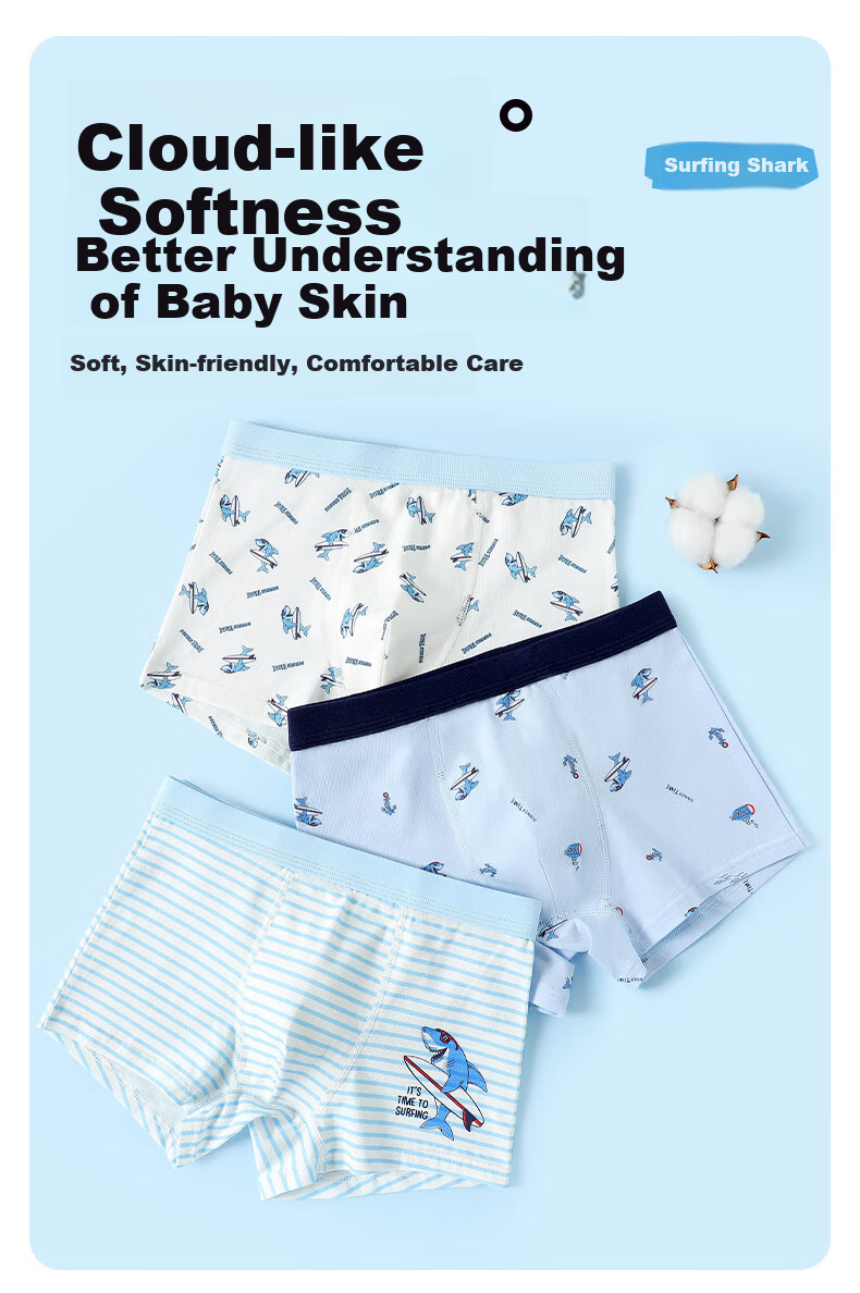 Langsha Children's Underwear, Boys' Boxer Briefs, Cotton Antibacterial Shorts, Class A, for Older Children And Toddlers, Comfortable Underpants That Don't Pinch the Bottom 1