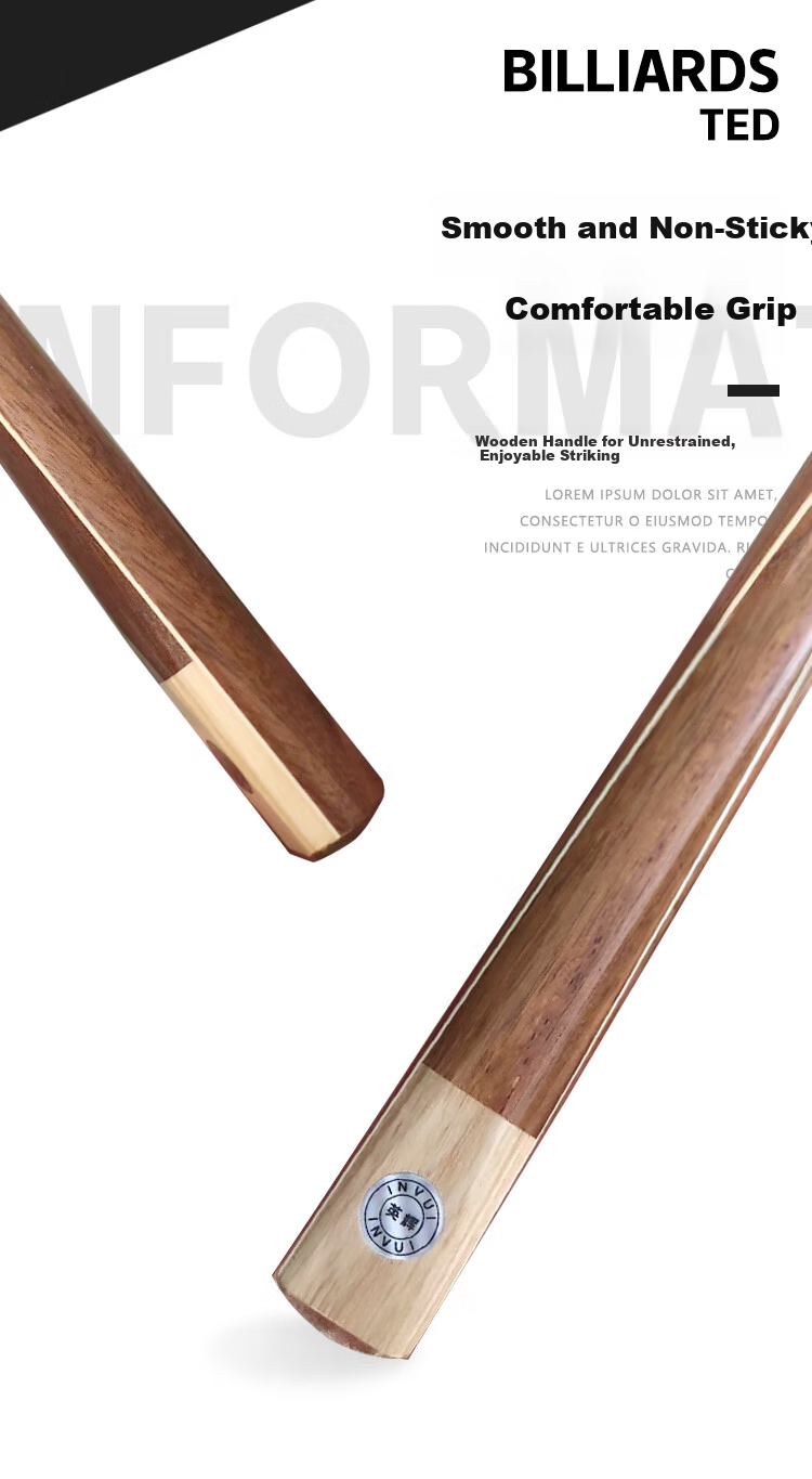 INVUI Pool Cue, Small Tip Cue, Full-Length Cue, Chinese Black Eight Snooker Billiard Cue, 8-Ball Cue, T-01 4