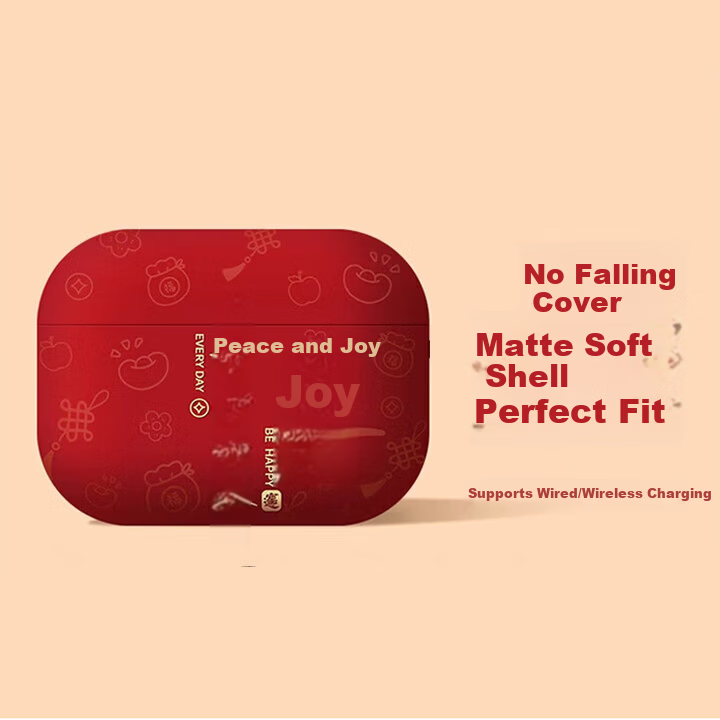 Sihuanke AirPods 4 Case 2026 New Year Edition Peace and Happiness Chinese Style Red for AirPods 4 Apple Bluetooth Earphone Shell