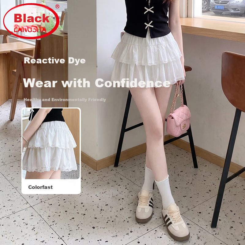 Langsha White Lace Cake Skirt Women's Spring Summer Slim Fit Beautiful Ballet Style High Waist French Puff A-Line Mini Skirt