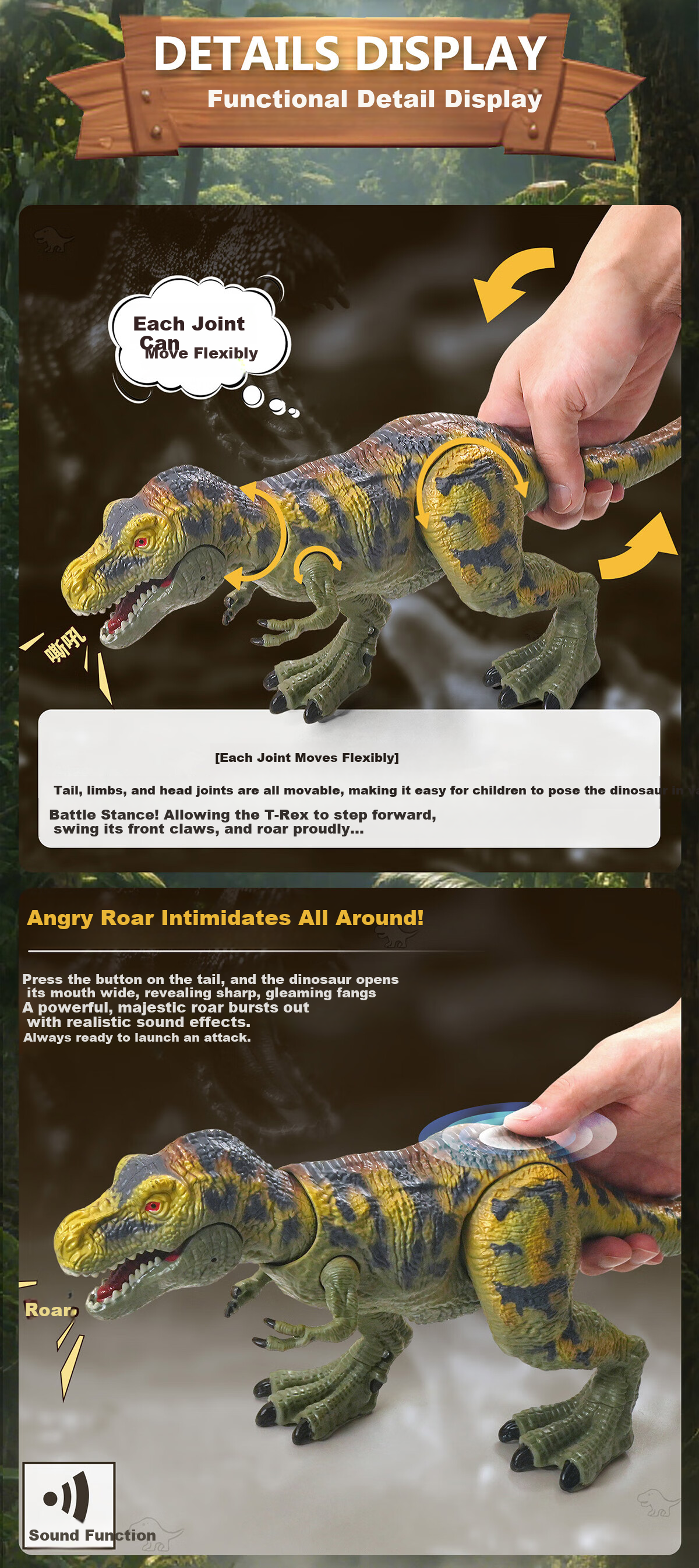 Bameika Large Intelligent Sound-Making Dinosaur Model Toy Realistic Jurassic Animal South Giant Beast Drago 4