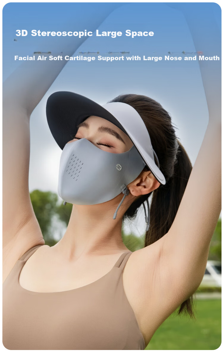 Zhenxiang [Sun Protection Mask and Hat Combo] Women's Summer Outdoor Waterproof Sunshade Open-Top Hat with Face Shield F949 9