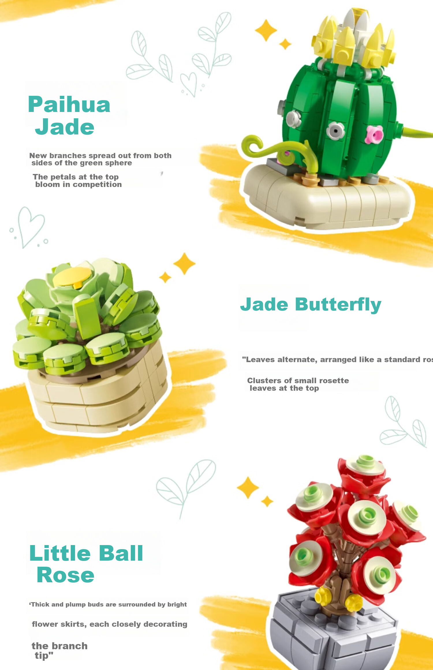 Femibox Compatible LEGO Children's Building Blocks Toy Flower Boys Girls Birthday Gift Succulent - Meat Cone S2281 7