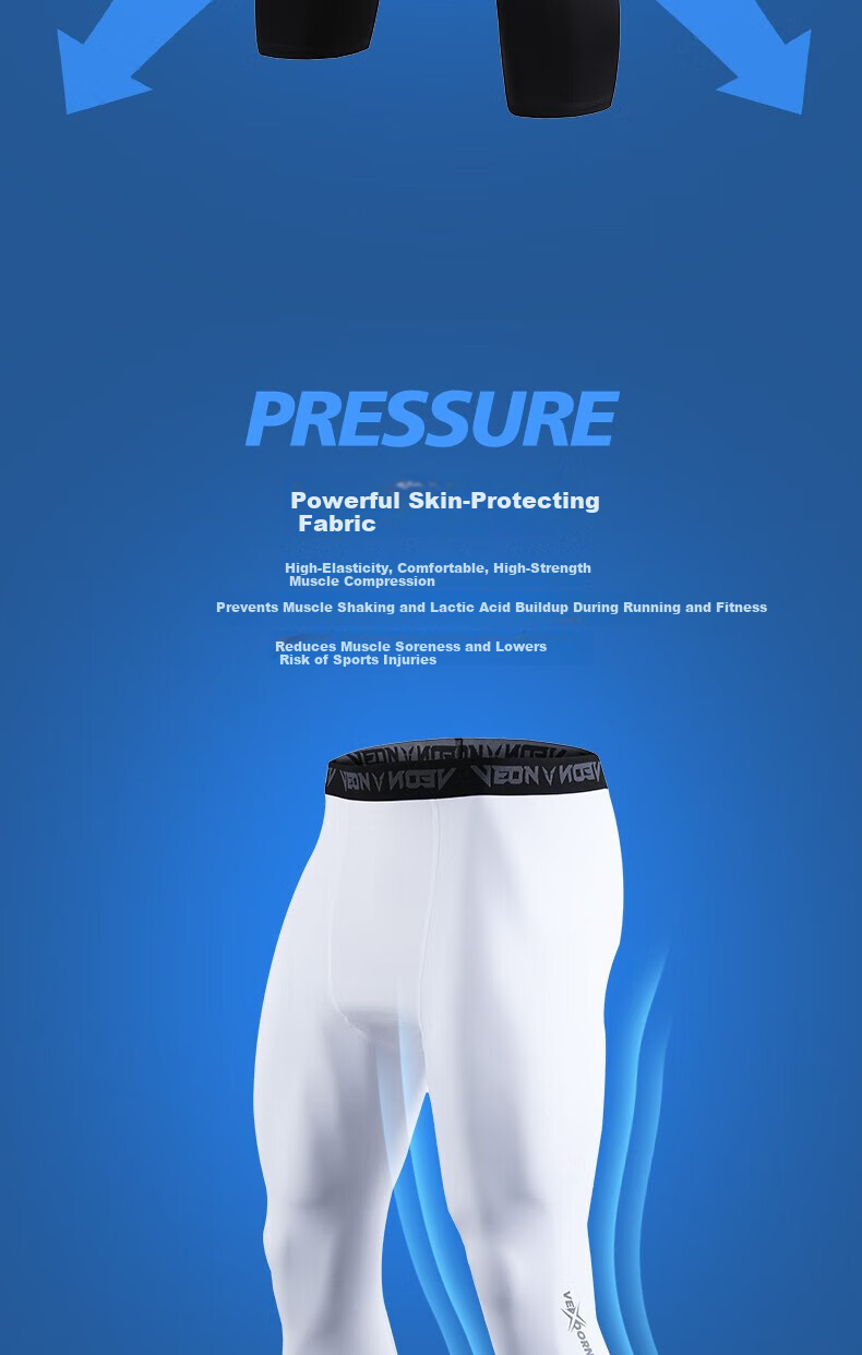 VEIDOORN Basketball Compression Pants V7310B White 3/4 Length M 4
