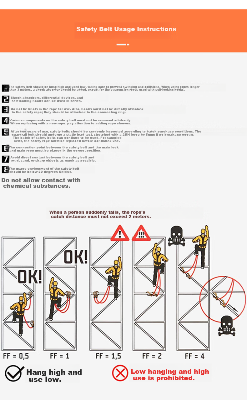Gorm Five-Point Safety Harness National Standard Safety Rope Full-Body Double Hook TE Double Large Hook 1.8m for High-Altitude Work 20