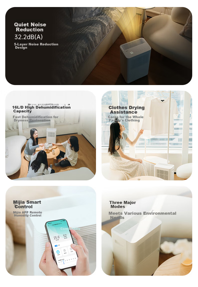 VINO Dehumidifier 16L/Day 32㎡ WiFi Connected Quiet Clothes Drying VD16E-FA5A(WH) 3