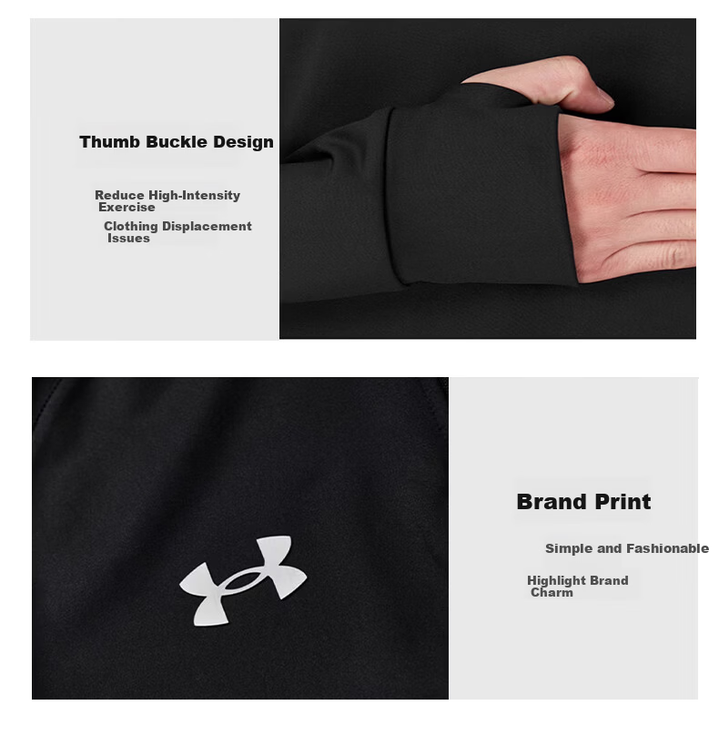 Under Armour Men's Long Sleeve Quick-Dry Half-Zip Pullover Breathable Base Layer Casual Sports Cycling Fitness Shirt 10