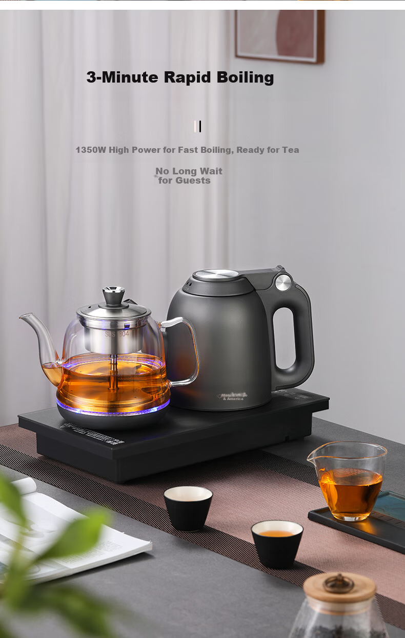 OUMETE Fully Automatic Water-Refilling Electric Kettle, Built-In Tea Table, Water-Heating Kettle, Handle Water-Refilling, Tea Brewing And Water Heating All-In Machine, 316L Insulated Tea Steeping Pot OMT-JS1927 6