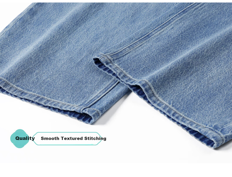 ESE-Y Relaxed Hip-Covering Pants 2026 Spring New High-Waist Shaped Curved Blade Denim Wide-Leg Scythe Pants Light Blue 28 16