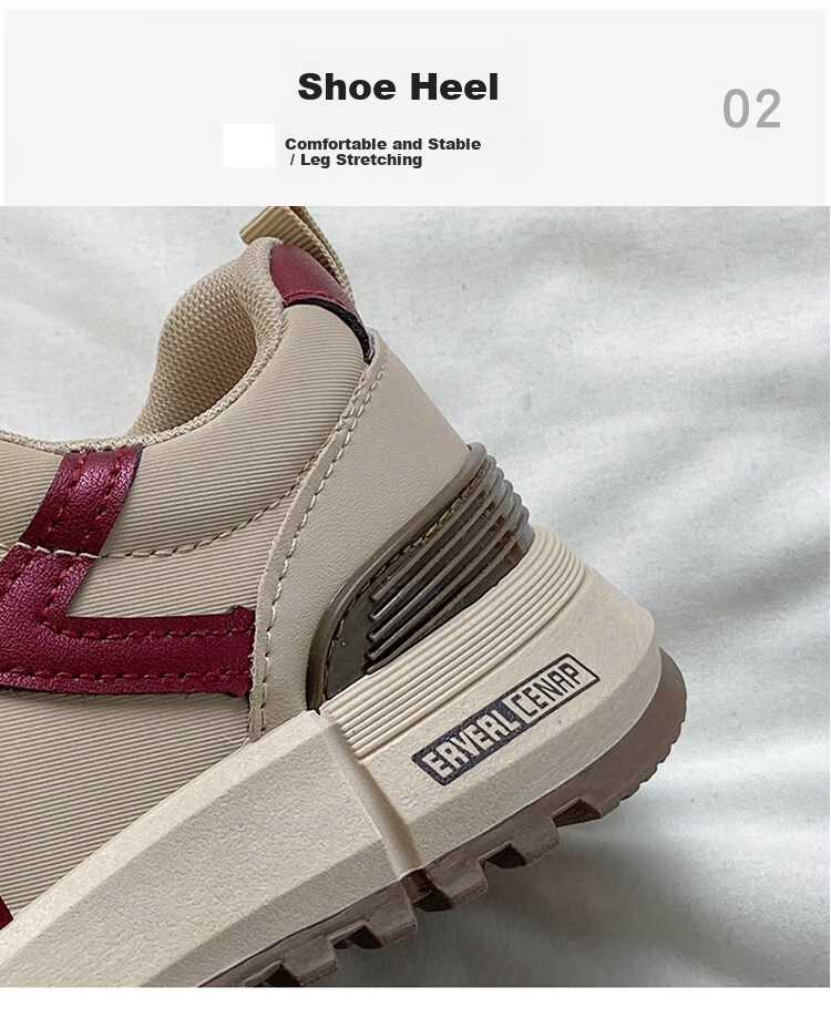 TonLion Women's Summer Thick Sole Dad Sneakers Casual Height Increasing Running Shoes Khaki Size 35 5