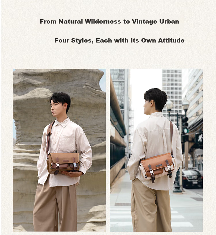 K&F CONCEPT Messenger Camera Bag Photography Crossbody Shoulder Bag for Mirrorless and DSLR Cameras One Body Two Lenses Multifunctional Vintage Original Photography Bag Gobi Brown 13