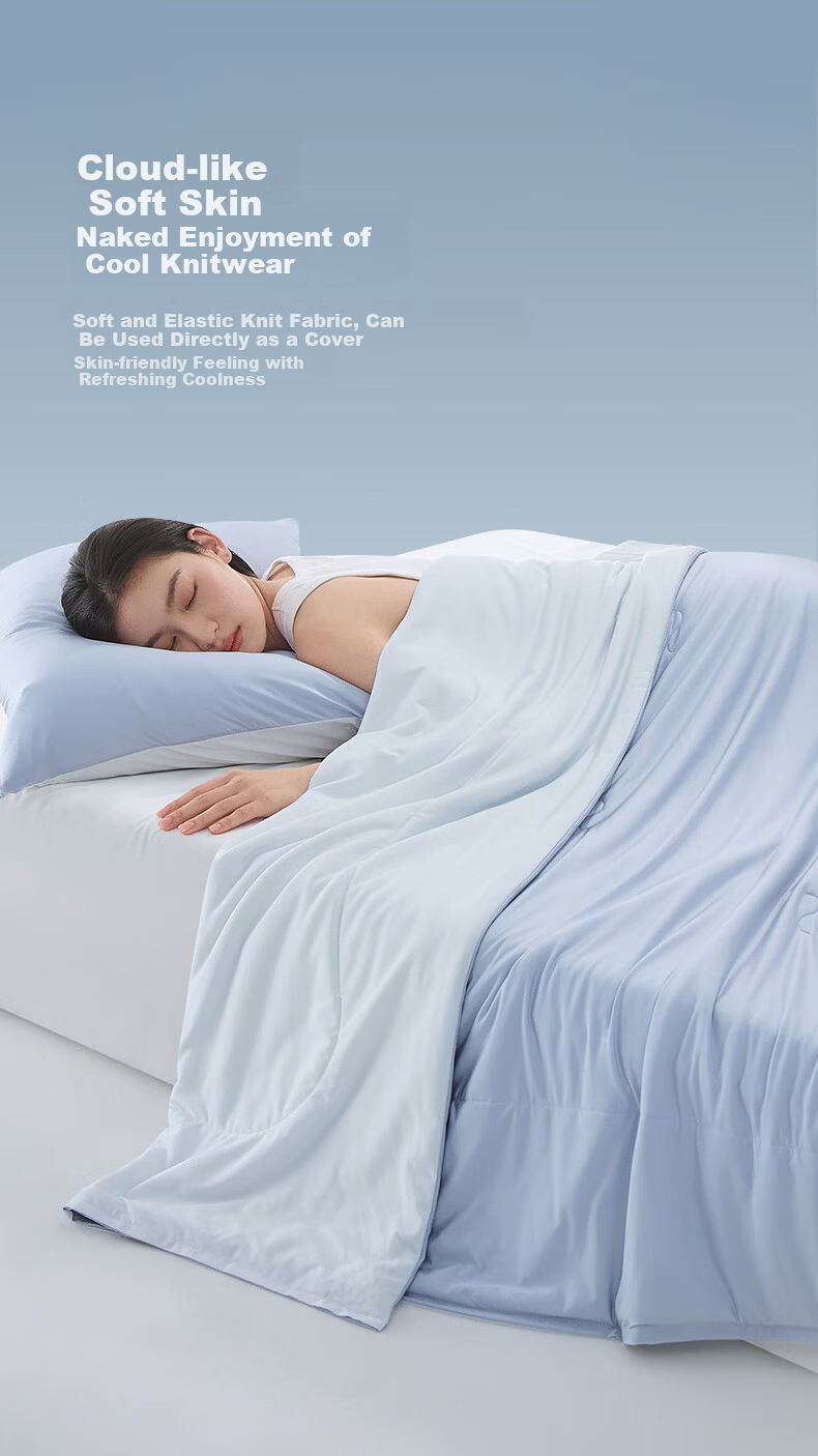 Luolai Home Textiles Cooling Silk Quilt Class A Antibacterial 100% Silk Air-Conditioning Quilt Washable 200*230 Blue 10