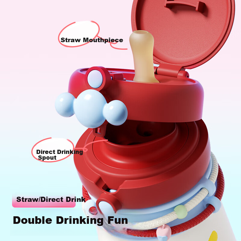 BABLOV Insulated Water Bottle for Kids 2025 New High-Value Large Capacity Cold Cup Student Gift Straw Water Bottle