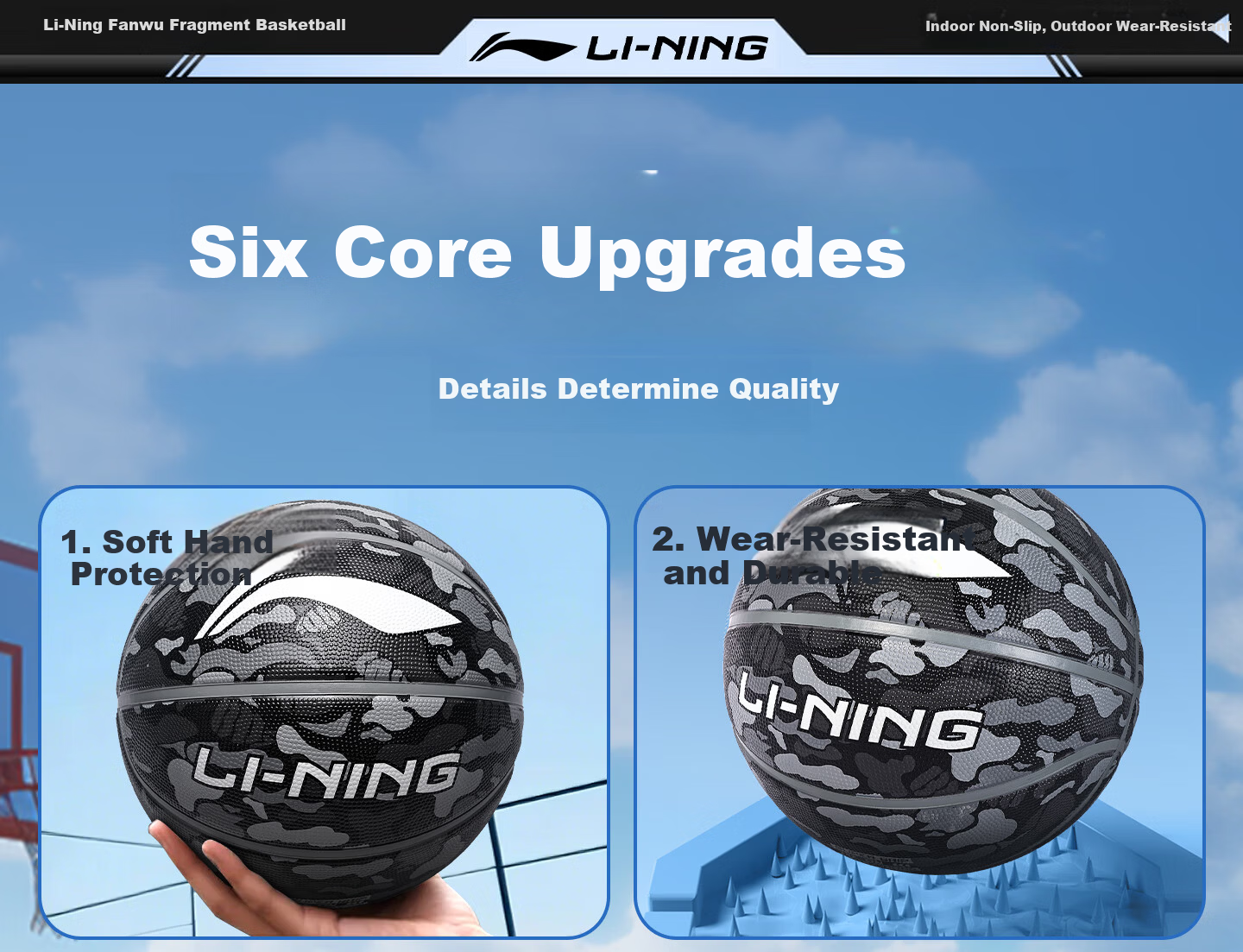 Li-Ning Basketball No.5 Children's Basketball for Ages 6-12, Primary School Training Basketball, Indoor and Outdoor Wear-Resistant Cement Court Basketball 8