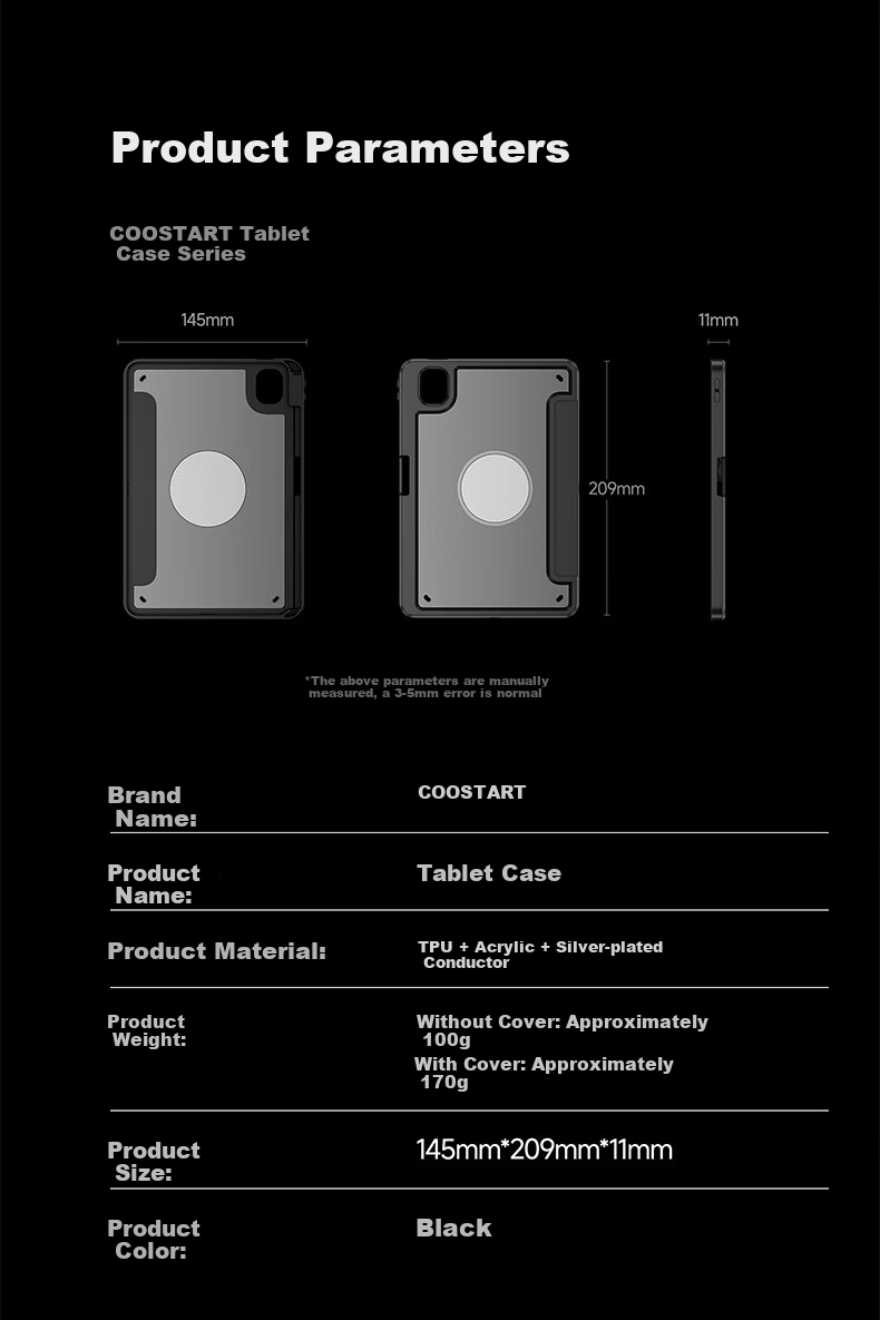 Kustar Compatible with Xiaomi Redmi K Pad 2 8.8-inch Magnetic Transparent Acrylic Shockproof Tablet Case with Pen Slot Black 13