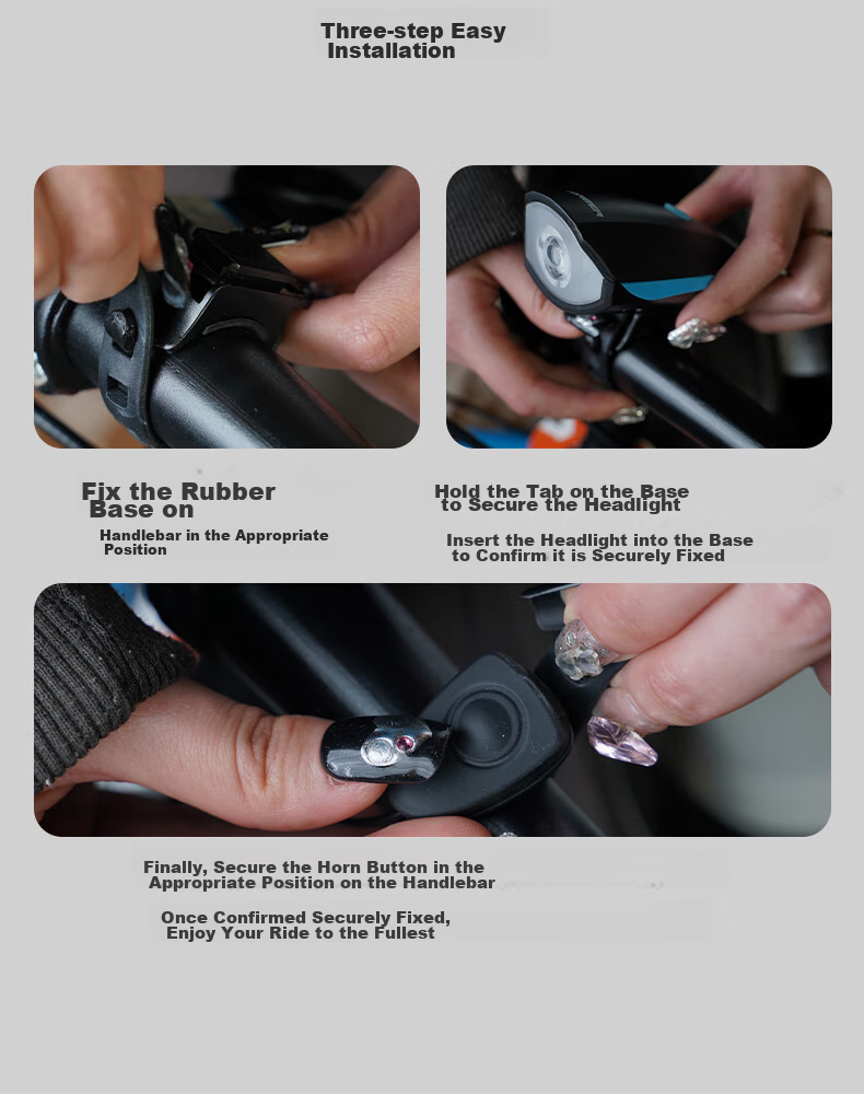 FOREVER Bicycle Front Light Two-In Night Riding Light with Bell, High Brightness Bike Light + Horn Battery Model 12