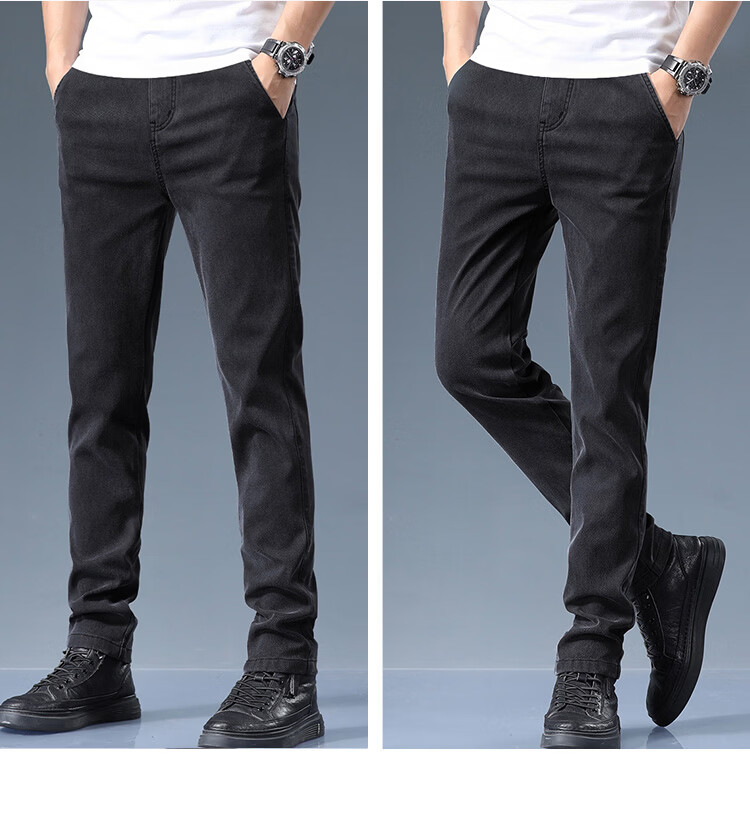 TUCANO Men's Casual Pants Spring Summer Business Loose Straight Trendy Versatile Long Pants Black 32 9