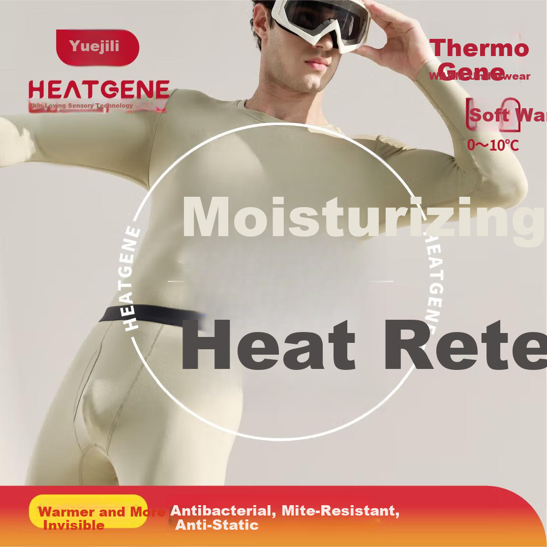 Yuejili Cashmere Protein Base Layer Unisex Couples Seamless Breathable Acrylic Thermal Underwear Set for Autumn