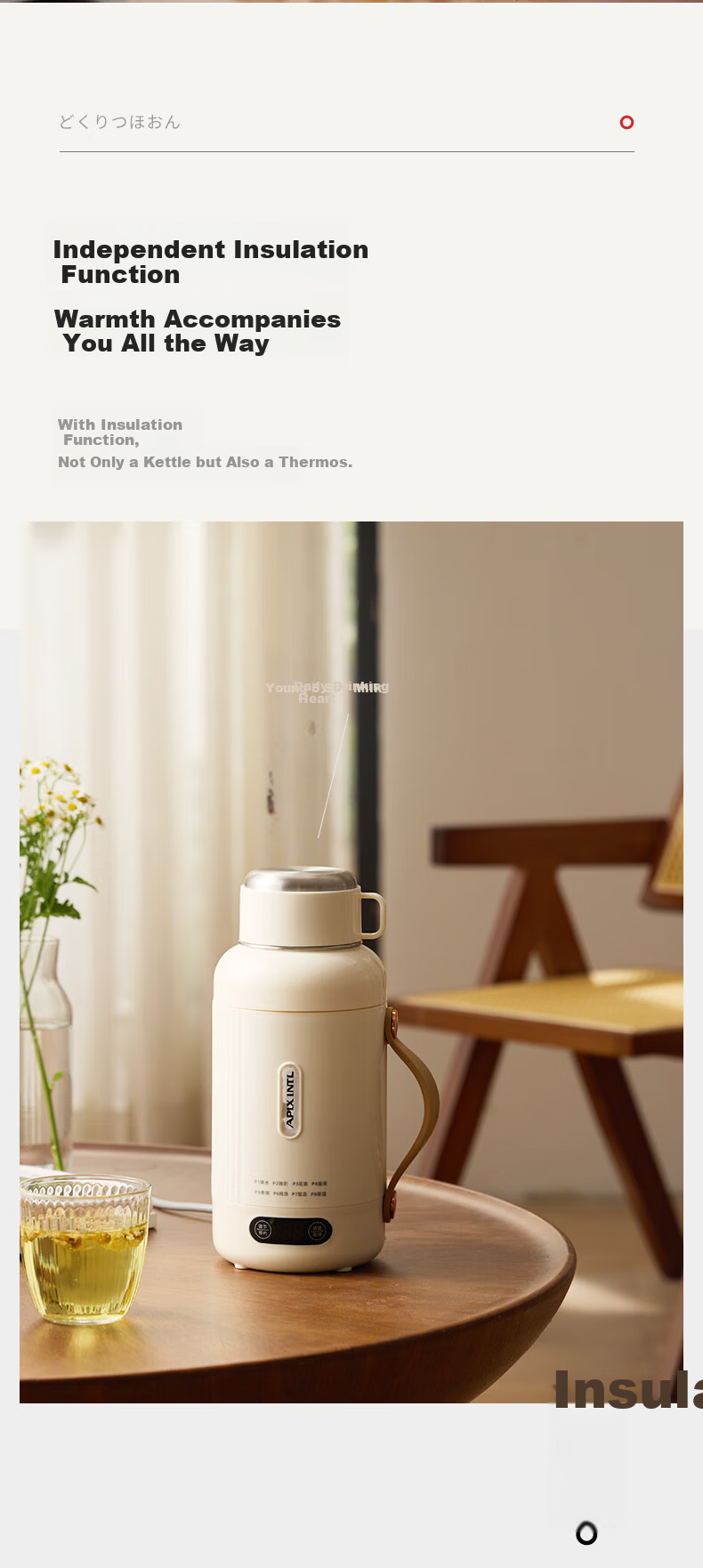 APIXINTL Anbensu Portable Electric Kettle 1L Large Capacity Multifunctional Travel Water Heater 14