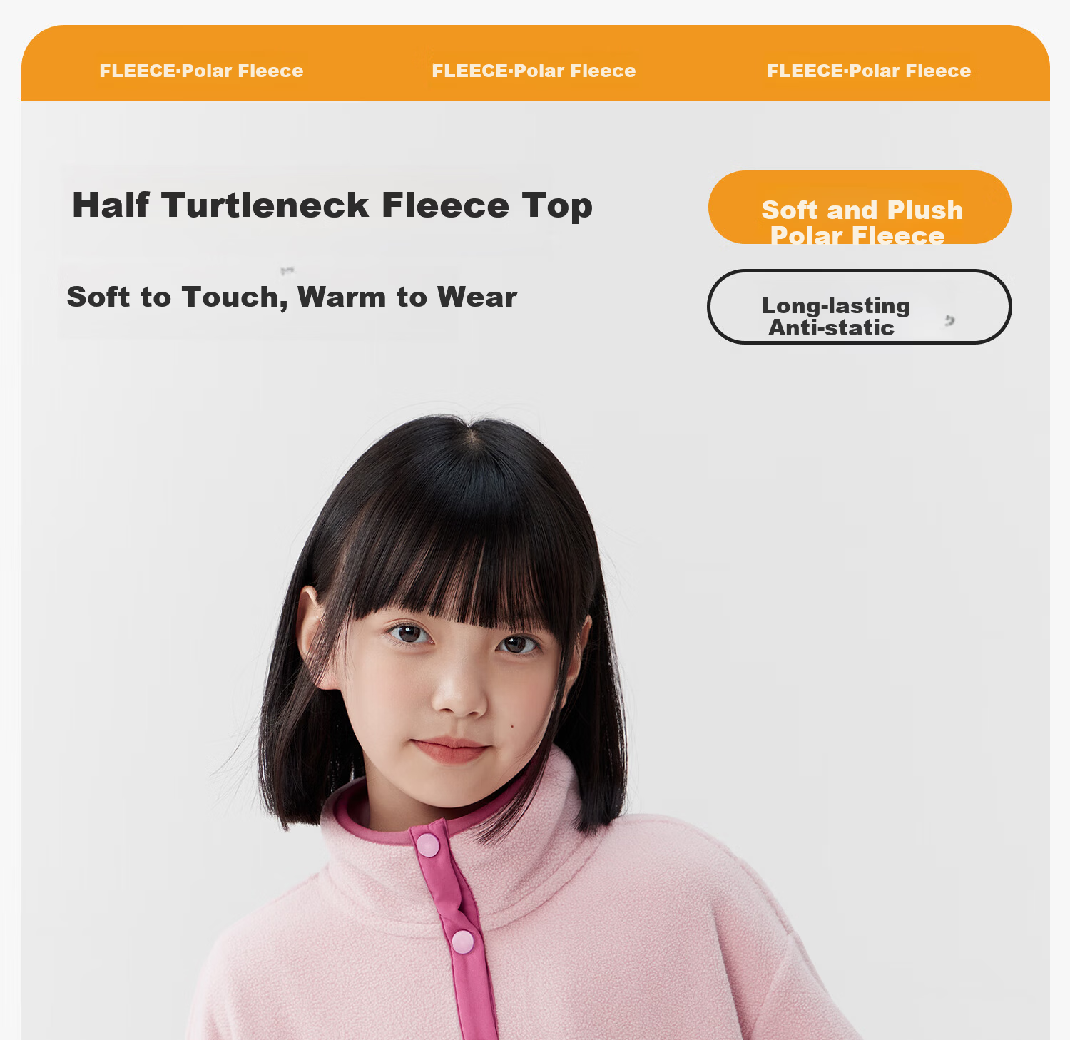 Zuo Xi Girls' Fleece Sweatshirt 2025 New Children's Winter Stand Collar Anti-Static Jacket Pink 120 2