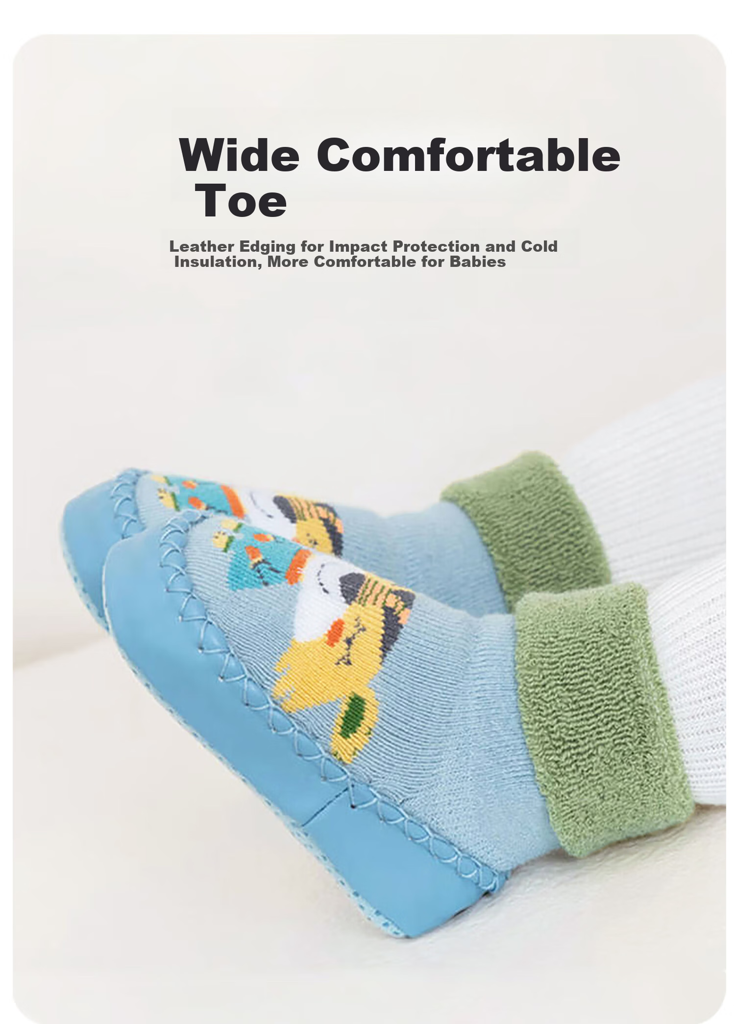 Aibaoshi Baby Floor Socks Spring And Autumn Infant Socks Toddler Walking Shoes Children's Cooling Pre-Walking Shoes Early Education Socks Yellow 12.5cm T146 21