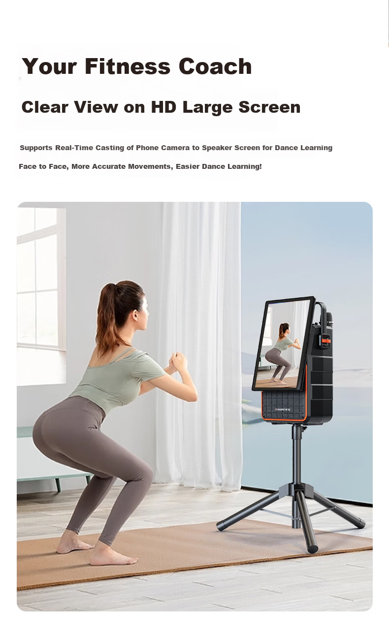 Huabao A52 Pro Wireless Screen Casting Square Dance Speaker with Display Outdoor Home KTV All-in-One Karaoke Bluetooth Speaker with Dual Microphones 14