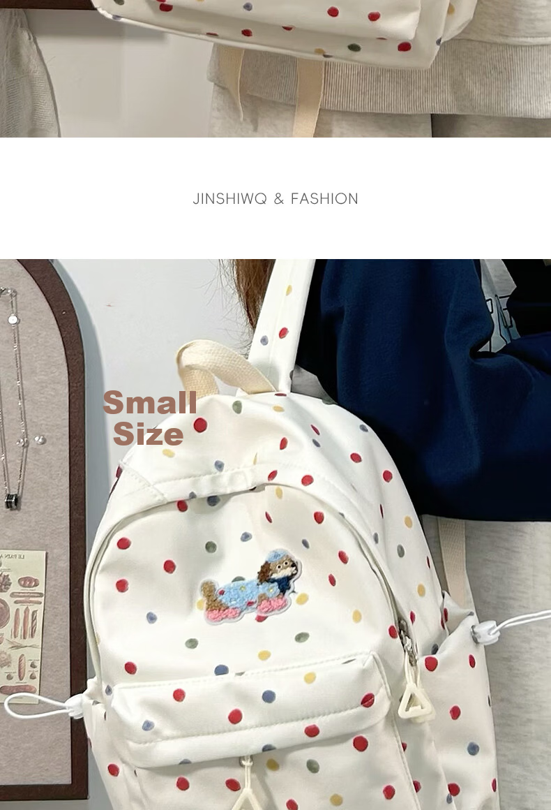 JINSHIWQ Large Capacity School Backpack for Girls, Cute Middle and Primary School Students, Grades 3-6, High-Quality Kids' Shoulder Bag 4