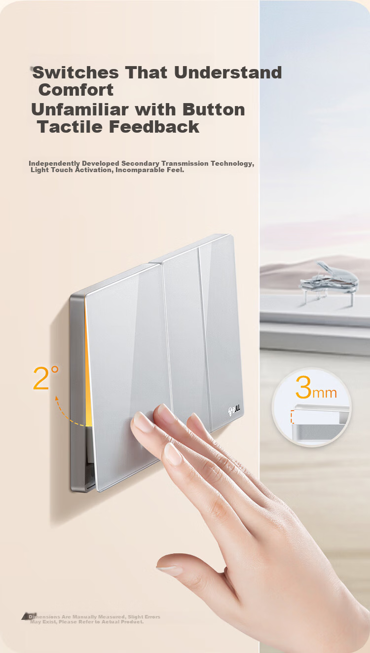 BULL Vintage Switch Socket Acrylic Ultra-thin Panel 118 Type Nine-hole Fifteen-hole Socket G70Z356 Moon Shadow Gray 4