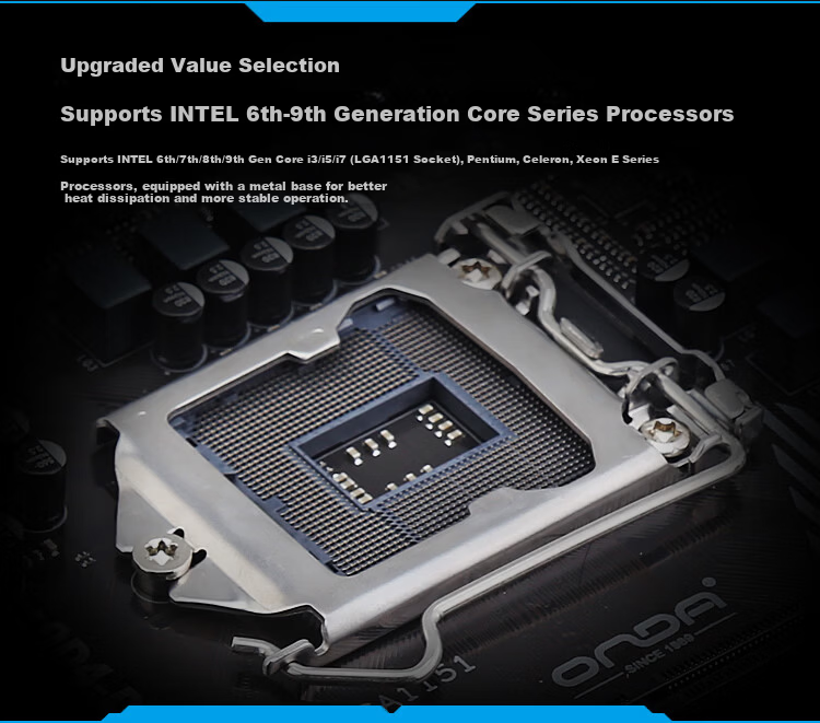 ONDA 9D4-DVH 7.0B (Intel 100/LGA 1151) Motherboard Supporting Intel 6th-9th Generation Processors 3