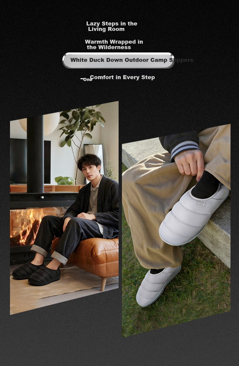JD Jingzao Selected Down Cotton Slippers Home Outdoor Thickened Anti-Cold Indoor Non-Slip Men's Night Black Size 42-43 3