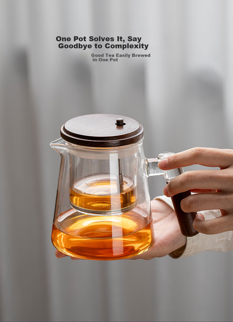 Jing Hong Yun True Bare Price Glass Teapot with Press Filter High Temperature Tea Water Separation Transparent Kettle 3