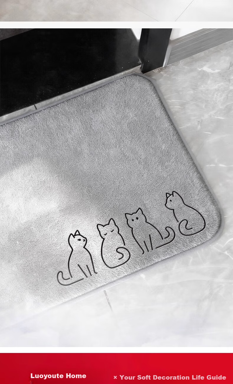 Luoyoute Bathroom Absorbent Non-Slip Door Mat Home Washroom Carpet Toilet Bath Mat 14