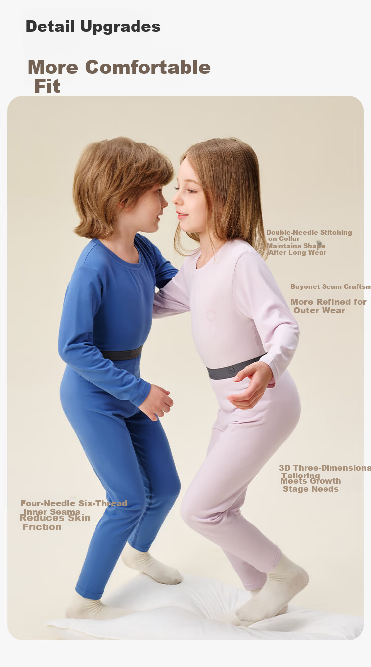 YEEHOO [Warm Core] Modal Thickened Children's Thermal Underwear Set Boys and Girls Autumn Long Johns Set 15