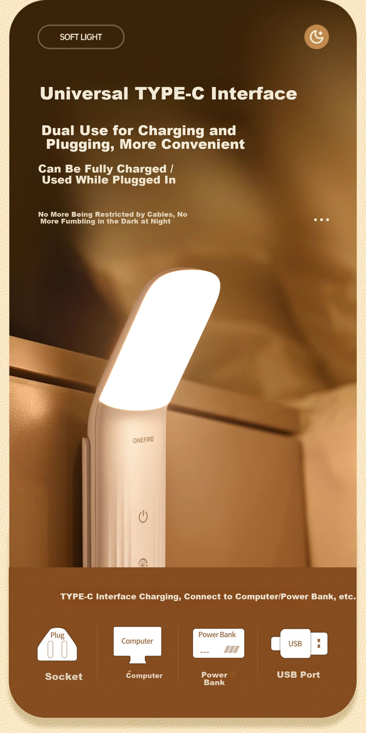 Kuhuo Smart Voice-Controlled Night Light Voice Bedside Lamp Reading Desk Lamp Eye Protection Wall Lamp Bedroom Sleep Rechargeable Wall-Mounted 15