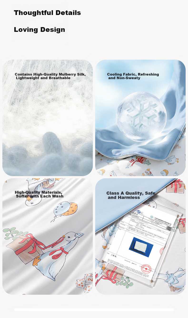 KUB Baby Cooling Quilt Children's Summer Quilt Baby Air Conditioning Quilt Antibacterial Baby Blanket - White Goose Light Dance 120*150cm 14
