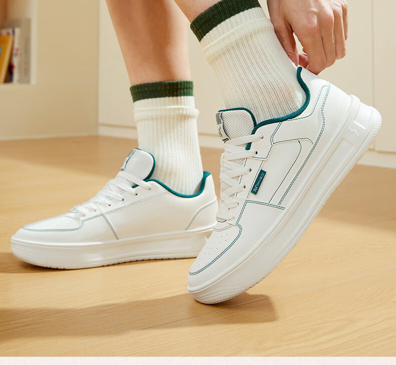 361° Men's Casual Shoes Qinghe 2 New Stylish Versatile Thick-Soled Comfortable White Sneakers 672636618-1 33